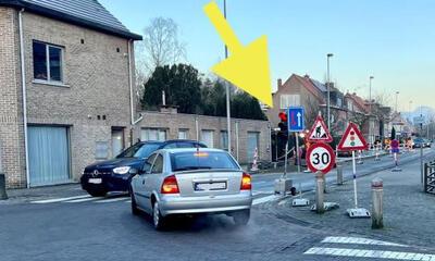 Verkeerssituatie kruispunt Houtvoortstraat tijdens werken