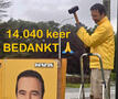 Koen Daniëls die een verkiezingsbord zet